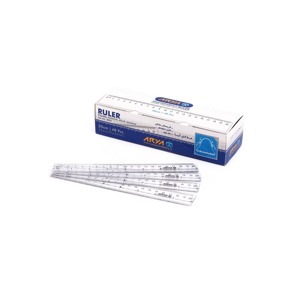 خط-کش-۲۰-سانتیمتری-آریا-8030 خطکش ۲۰ سانتیمتری کریستالی آریا - تصویر 1